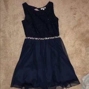 short blue homecoming dress